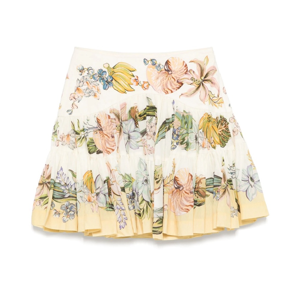 Floral Print Pleated Skirt